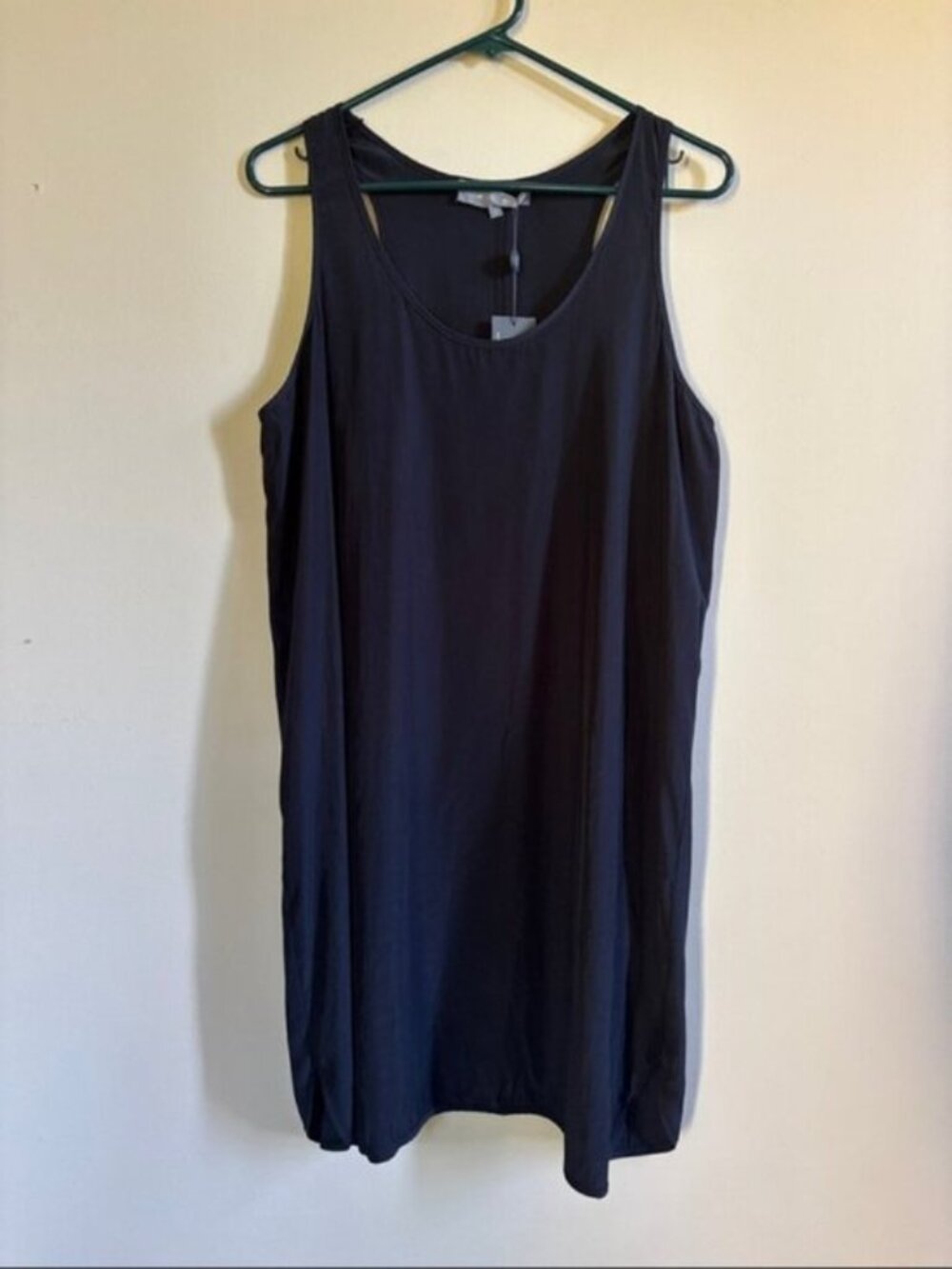 Lola & Sophie (L) Black Racerback Scoop Neck Dressy Tank Tunic Top or Mini Dress